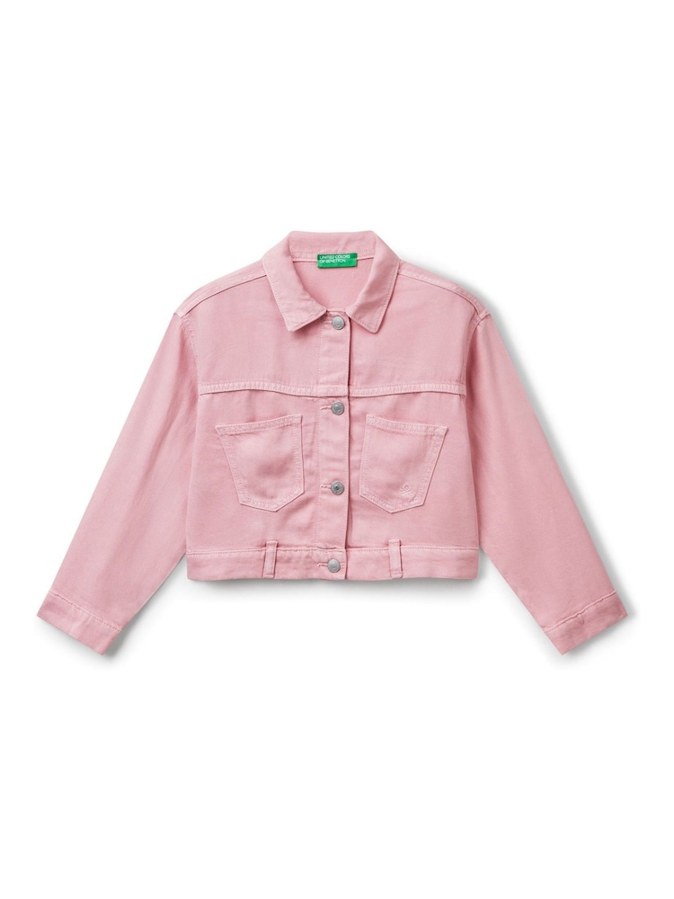 Benetton Girls Pink Cropped Jacket - Image 1 of 3