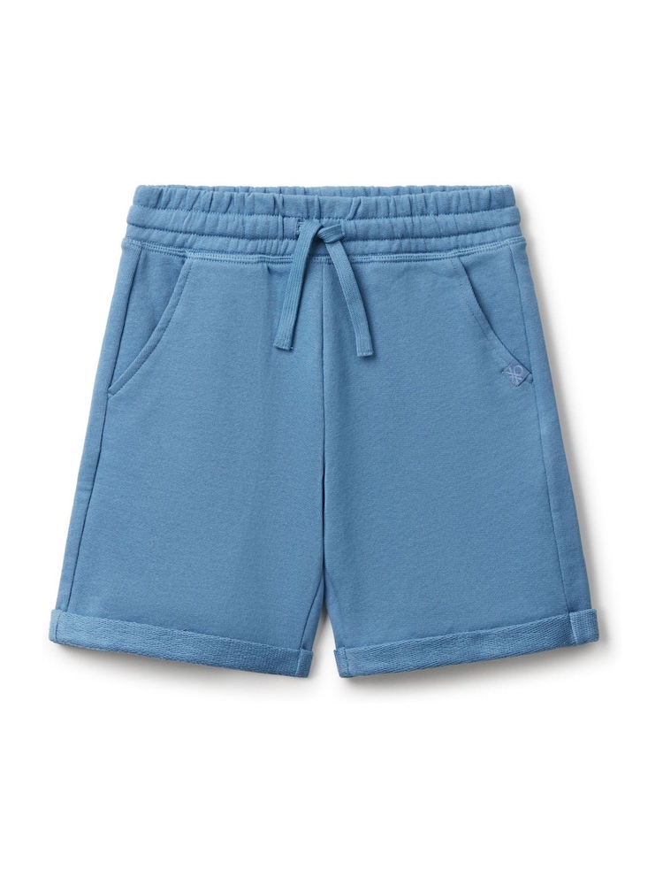 Benetton Boys Logo Drawstring Bermuda 100% Cotton Shorts - Image 1 of 3