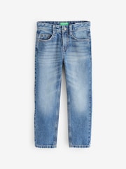 Benetton Boys Blue Straight Fit 100% Cotton Jeans - Image 1 of 3