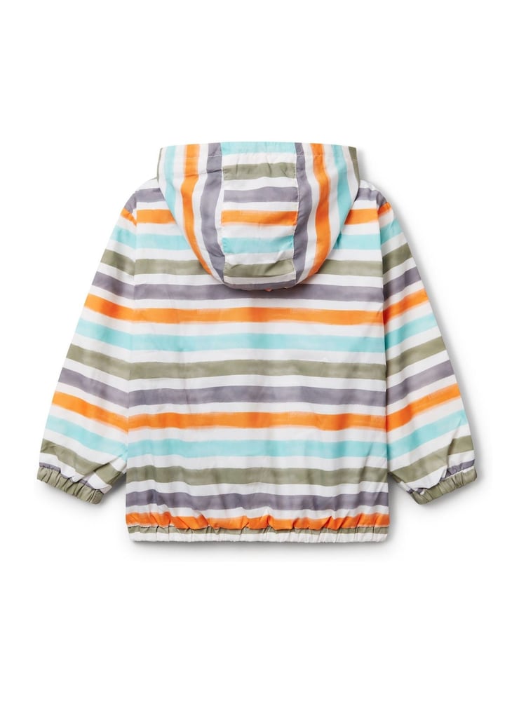 Benetton Boys Striped Zip White Jacket - Image 2 of 3