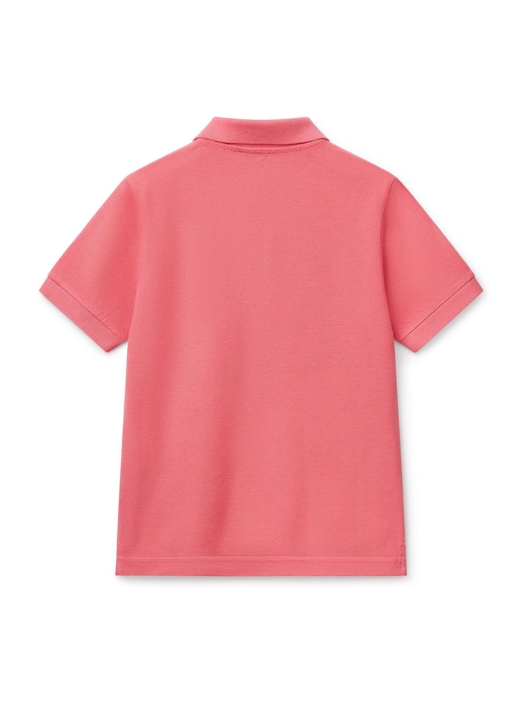 Benetton Boys Pique 100% Cotton Polo Shirt - Image 2 of 4