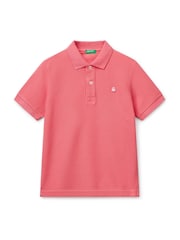 Benetton Boys Pique 100% Cotton Polo Shirt - Image 3 of 4