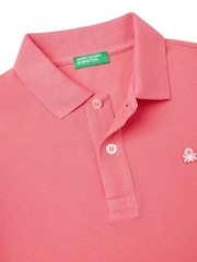 Benetton Boys Pique 100% Cotton Polo Shirt - Image 4 of 4