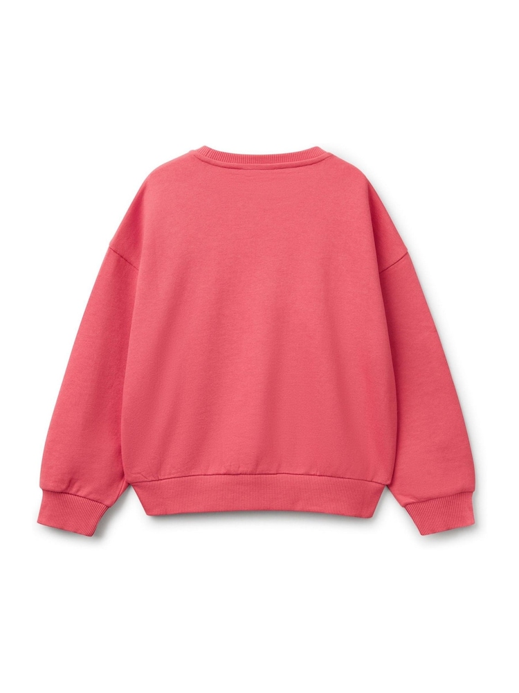 Benetton Girls Pull On Pink Heart Sweatshirt - Image 2 of 3