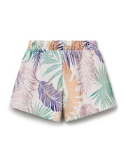Benetton Girls All-Over Pattern 100% Cotton White Shorts - Image 2 of 3