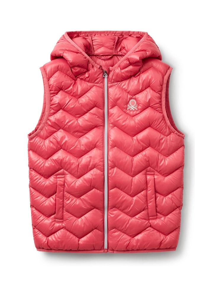 Benetton Girls Pink Quilted Gilet - Image 1 of 3