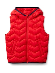 Rood - Benetton Younger Boys Puffer Gilet - Image 1 of 3