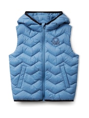 Blauw - Benetton Younger Boys Puffer Gilet - Image 1 of 3
