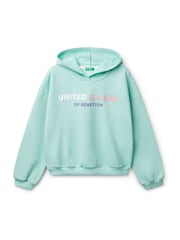 Benetton Girls Green  Pull On Hooded 100% Cotton hoodies - Image 1 of 3