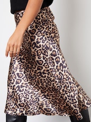 Threadbare Brown Satin Midi Skirt - Image 4 of 4