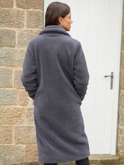 Threadbare Grey Longline Borg Coat - Image 2 of 4