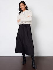 Threadbare Black Midi Skirt with Pockets - Image 3 of 4