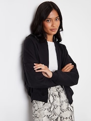 Threadbare Black Zip-Up Sweat Bomber Jacket - Image 4 of 4