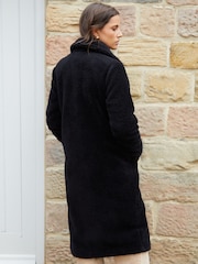 Noir - Manteau Borg long Threadbare - Image 2 de 4