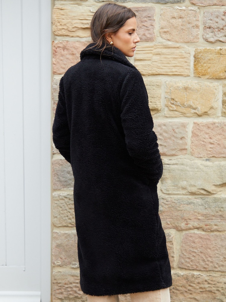 Noir - Manteau Borg long Threadbare - Image 2 de 4