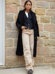 Noir - Manteau Borg long Threadbare - Image 3 de 4