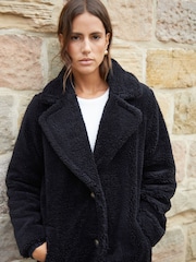 Noir - Manteau Borg long Threadbare - Image 4 de 4