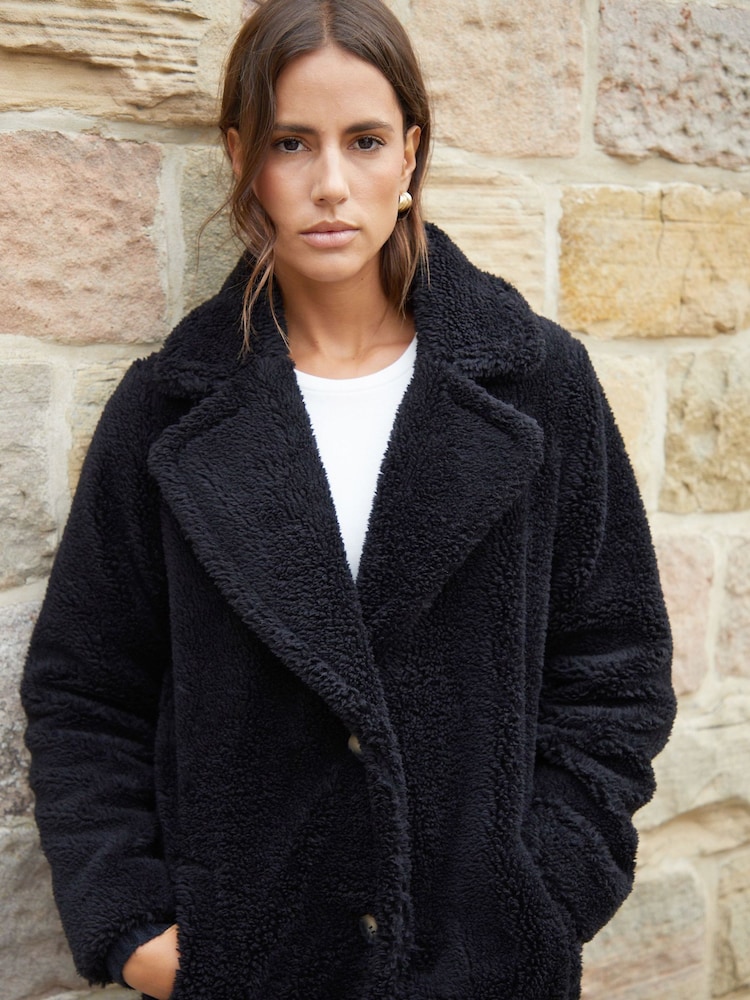Noir - Manteau Borg long Threadbare - Image 4 de 4