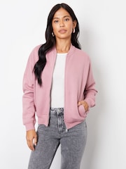 Threadbare Zip-Up Sweat Bomber Jacket - Bild 1 von 4