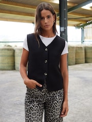 Threadbare Black Knitted Waistcoat - Image 4 of 5