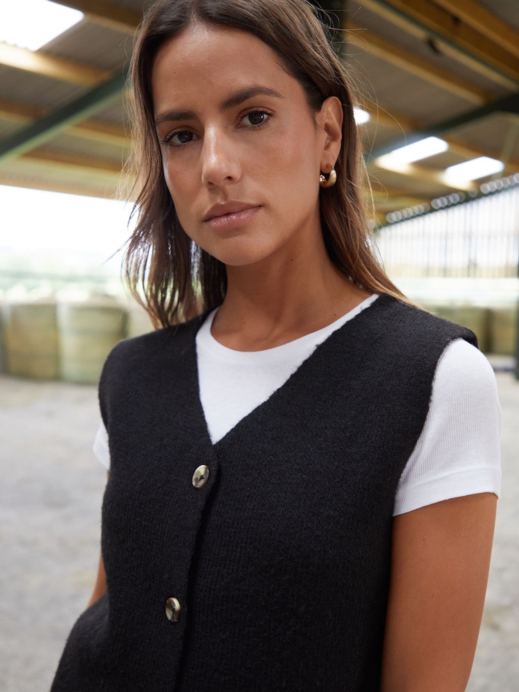Threadbare Black Knitted Waistcoat - Image 5 of 5