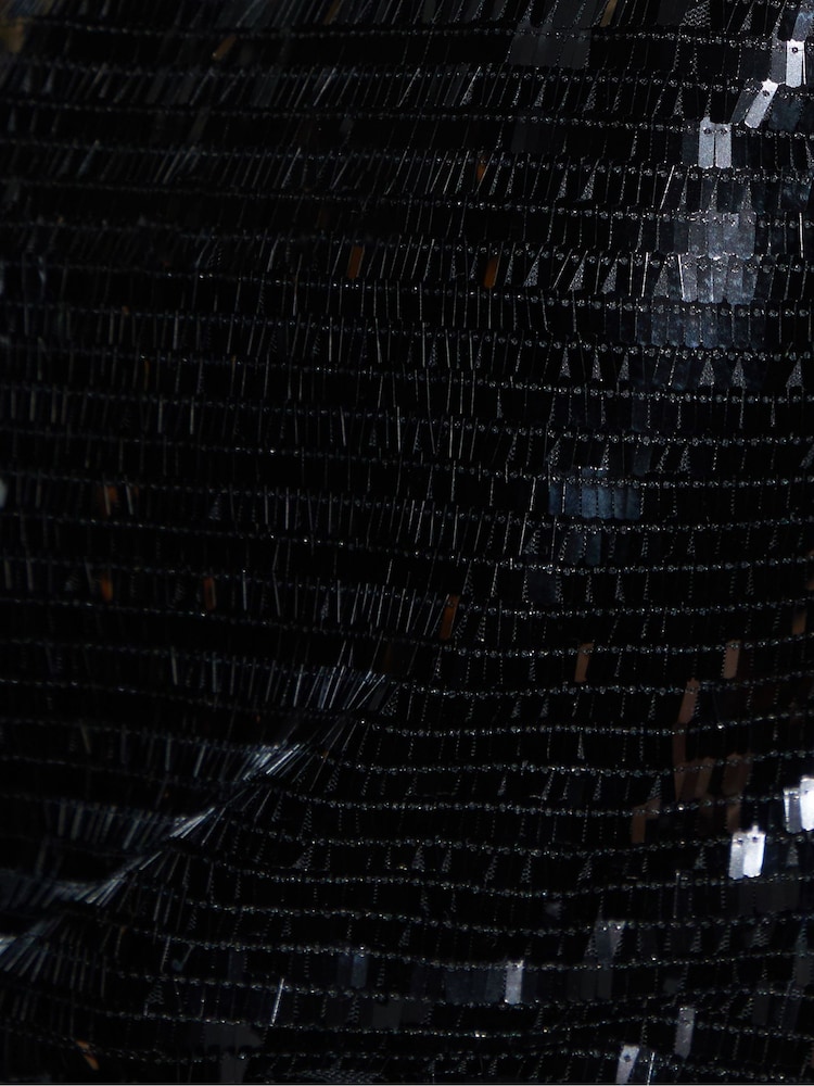 Threadbare Black Sequin Fringe Halterneck Top - Image 4 of 4