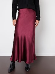 Threadbare Red Maxi Satin Slip Skirt - Image 2 of 4
