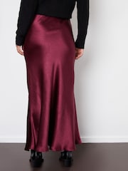 Threadbare Red Maxi Satin Slip Skirt - Image 3 of 4