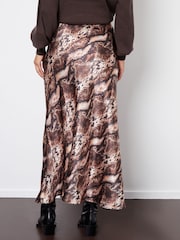 Threadbare Snake Print Maxi Satin Slip Skirt - Image 3 of 5