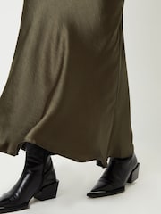 Threadbare Green Maxi Satin Slip Skirt - Image 3 of 4