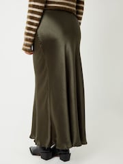 Threadbare Green Maxi Satin Slip Skirt - Image 4 of 4