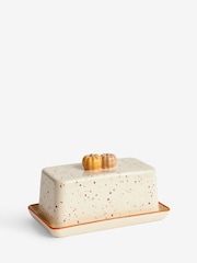 Natural Speckle Pumpkin Butter Dish - Image 2 of 3