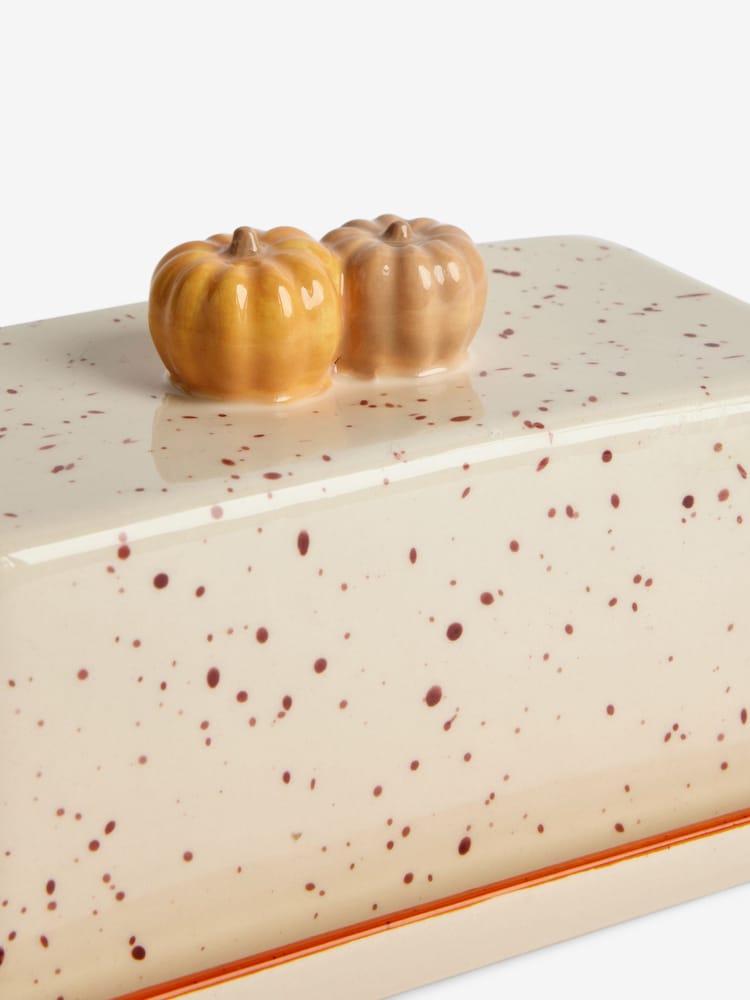 Natural Speckle Pumpkin Butter Dish - Image 3 of 3