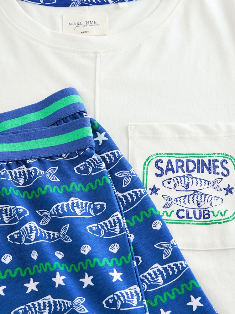 Blue Fish Short Set Pyjamas - Image 10 of 10