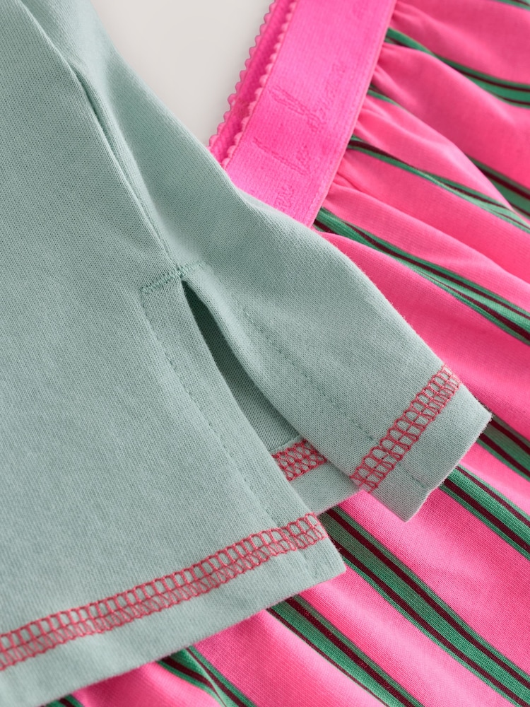 Bleu/Rose Rayé - Ensemble de pyjama short - Image 7 of 8