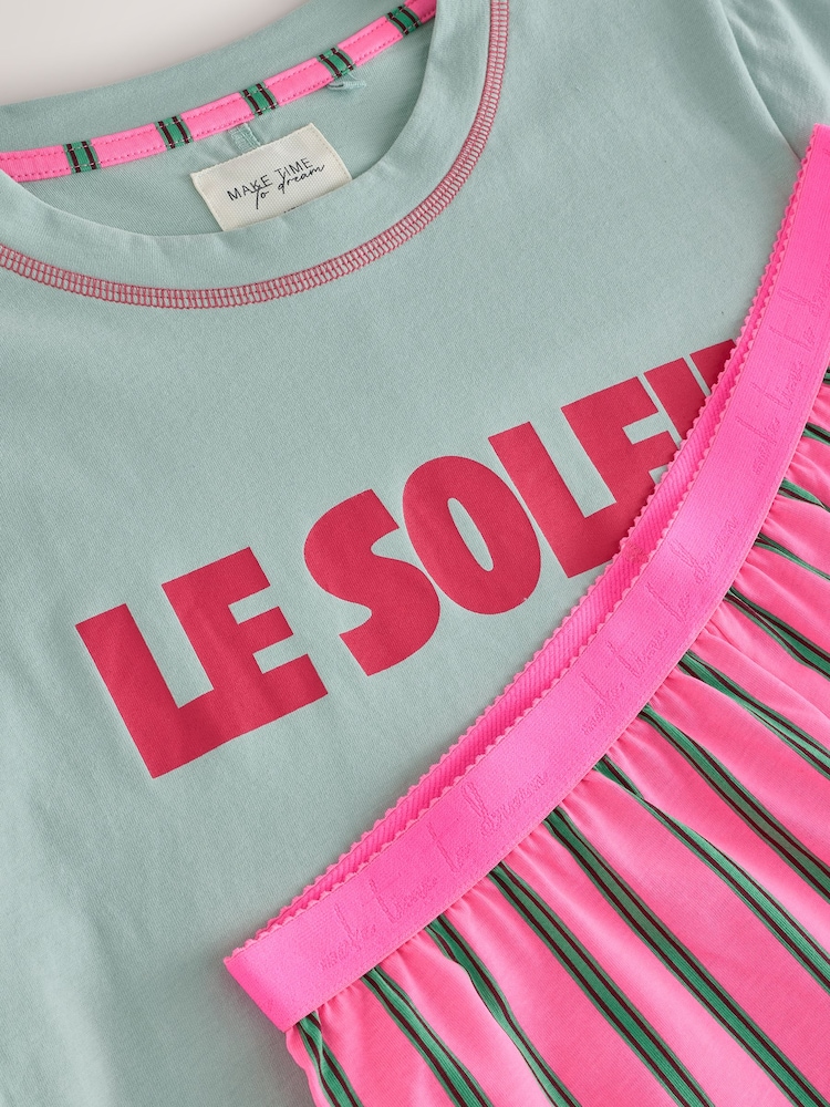 Blau/Pink gestreift - Kurzes Pyjamaset - Bild 8 von 8 Blau/Pink gestreift - Kurzes Pyjamaset - Bild 8 von 8