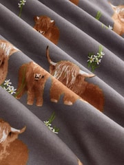 Charcoal Grey Hamish the Highland Cow 100% Cotton Short Sleeve Pyjamas - Image 6 of 7