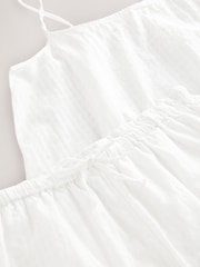 White 100% Cotton Gingham Cami Short Set Pyjamas - Image 12 of 13