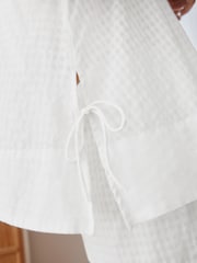 White 100% Cotton Gingham Cami Short Set Pyjamas - Image 9 of 13