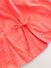 Fluro Pink 100% Cotton Gingham Cami Short Set Pyjamas - Image 9 of 10