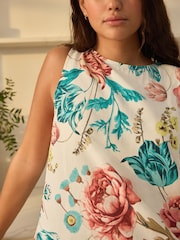 Ecru Floral Print Viscose Short Set Pyjamas - Image 4 of 8