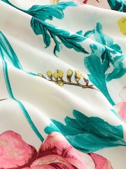 Ecru Floral Print Viscose Short Set Pyjamas - Image 7 of 8