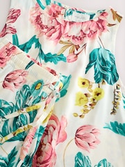 Ecru Floral Print Viscose Short Set Pyjamas - Image 8 of 8