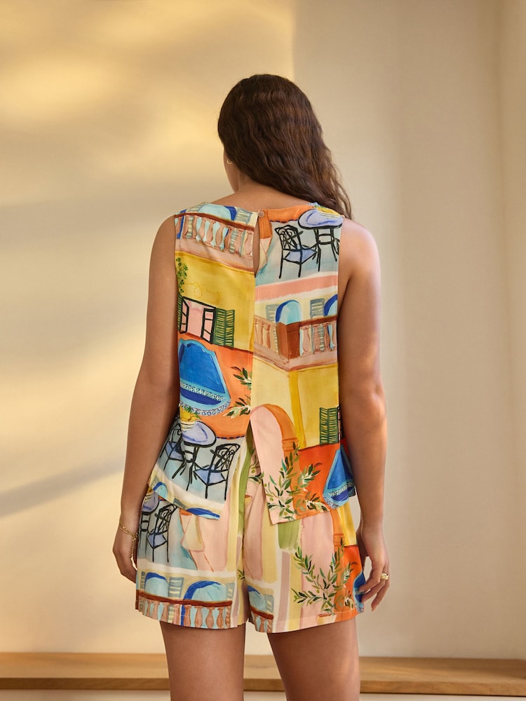 Abstract Viscose Short Set Pyjamas - Image 2 of 10