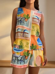Abstract Viscose Short Set Pyjamas - Image 4 of 10