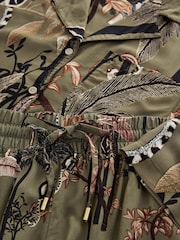 Verde caqui con palmeras - Conjunto de pijama corto abotonado - Imagen 11 de 11