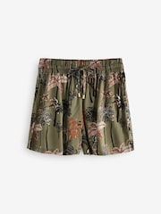 Verde caqui con palmeras - Conjunto de pijama corto abotonado - Imagen 9 de 11