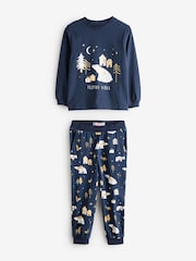 Society 8 Blue Girls Festive Vibes Bear Christmas Pyjamas - Image 1 of 1