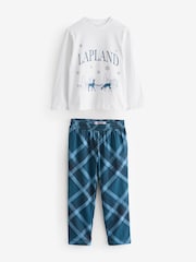 Society 8 Blue Boys Lapland Christmas Check Pyjamas - Image 1 of 1