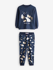 Society 8 Blue Boys Bear Festive Vibes Christmas Pyjamas - Image 1 of 1
